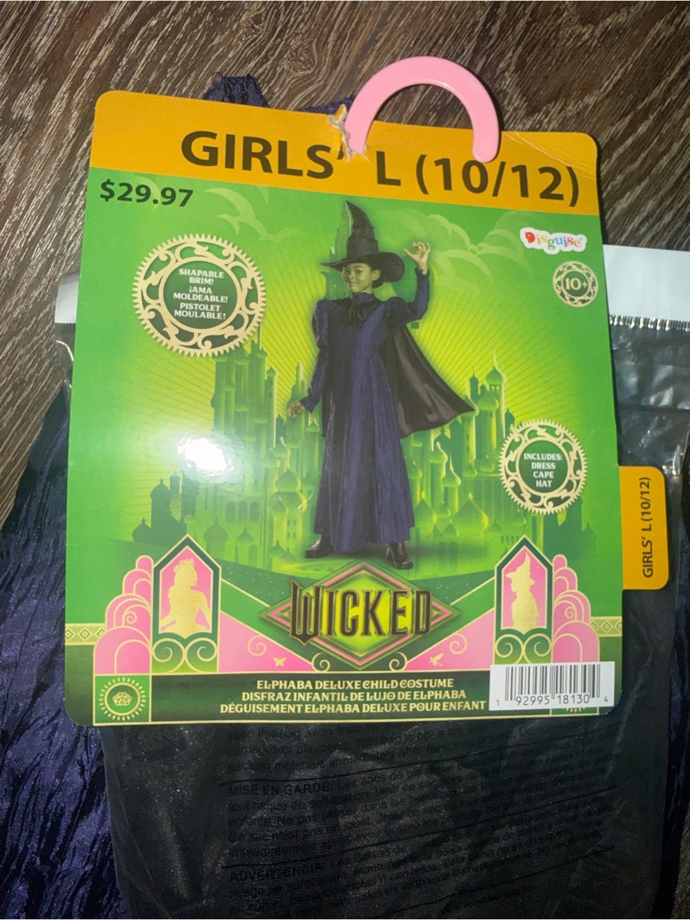 Wicked Elphaba Girls Costume — Black & Purple (Girls L 10/12)
